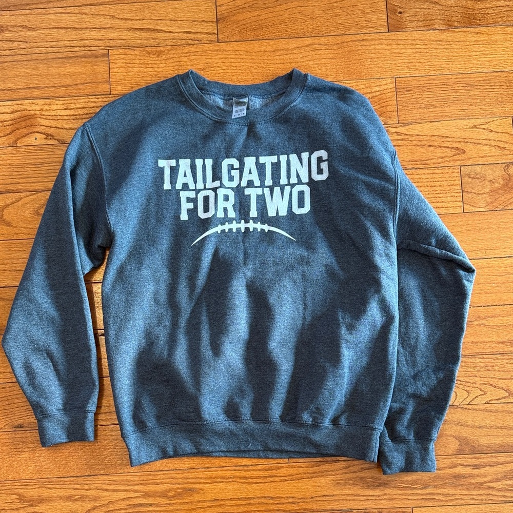 Tailgating For Two Football Pregnant Mom Gray Sweater